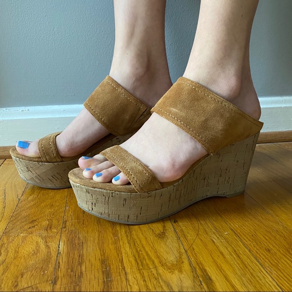 Marc Fisher | Shoes | Marc Fisher Shelbee Cork Wedge Sandal | Poshmark